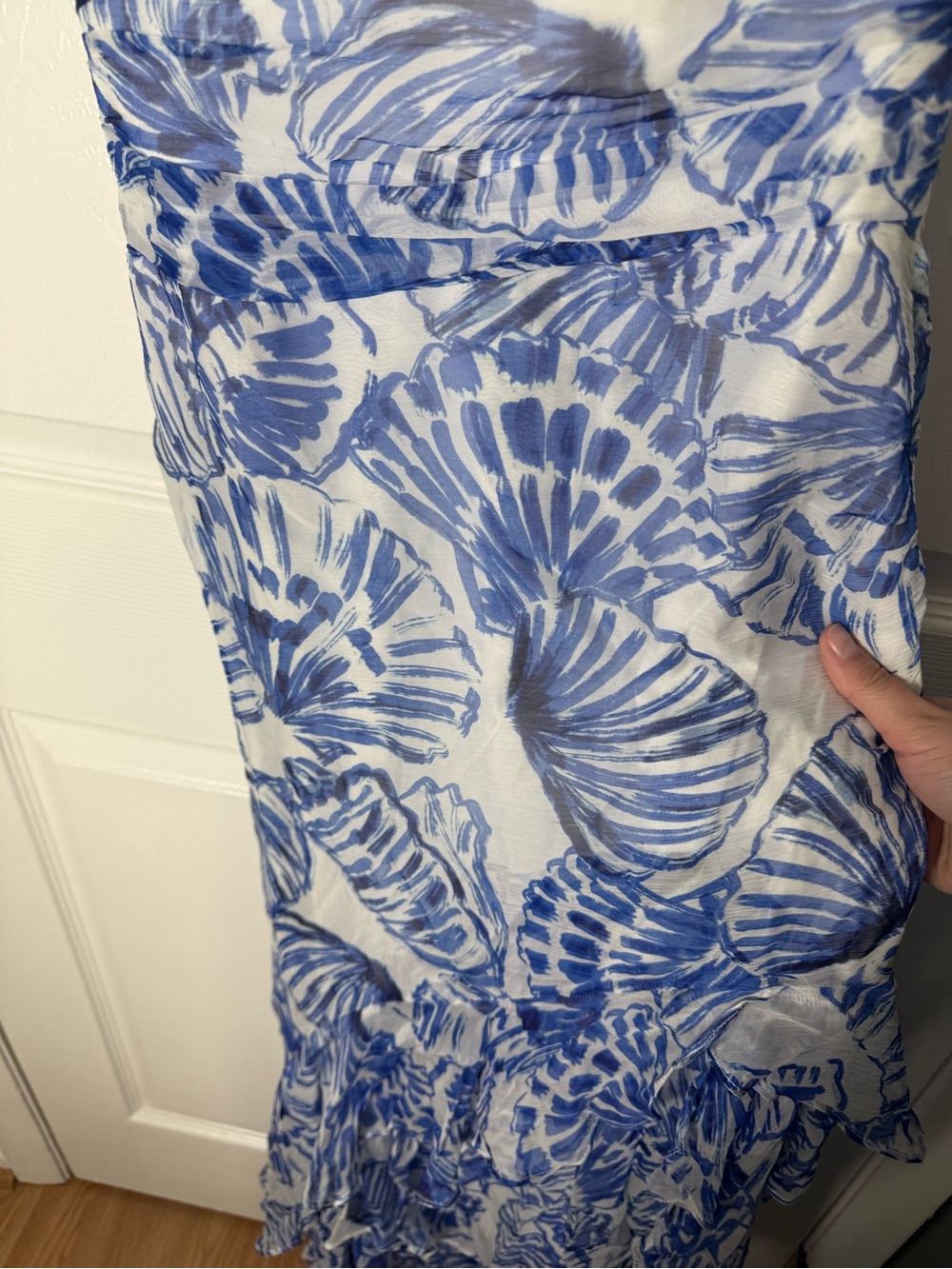 Amanda Uprichard Marabou Dress in Shell Print S - Picture 3 of 9